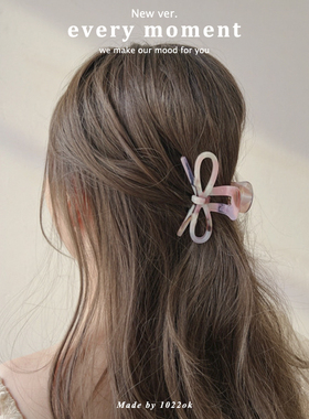 韩国代购france新款镭射晕染紫色蝴蝶结抓夹中号半发夹女双面发饰