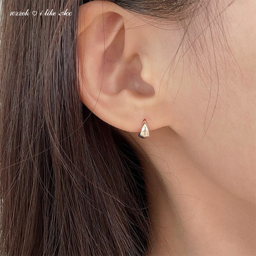 极小水滴耳扣耳圈韩国小众设计感