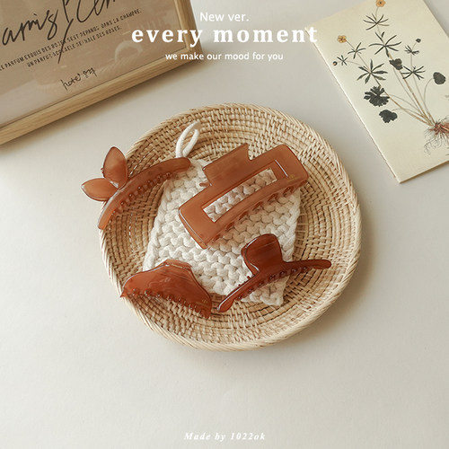 韩国进口AZ棕色抓夹大号蝴蝶发抓