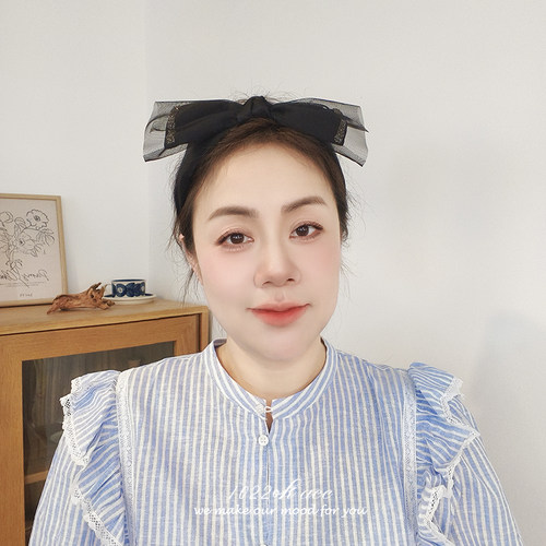 韩国缎面水钻蝴蝶结发箍