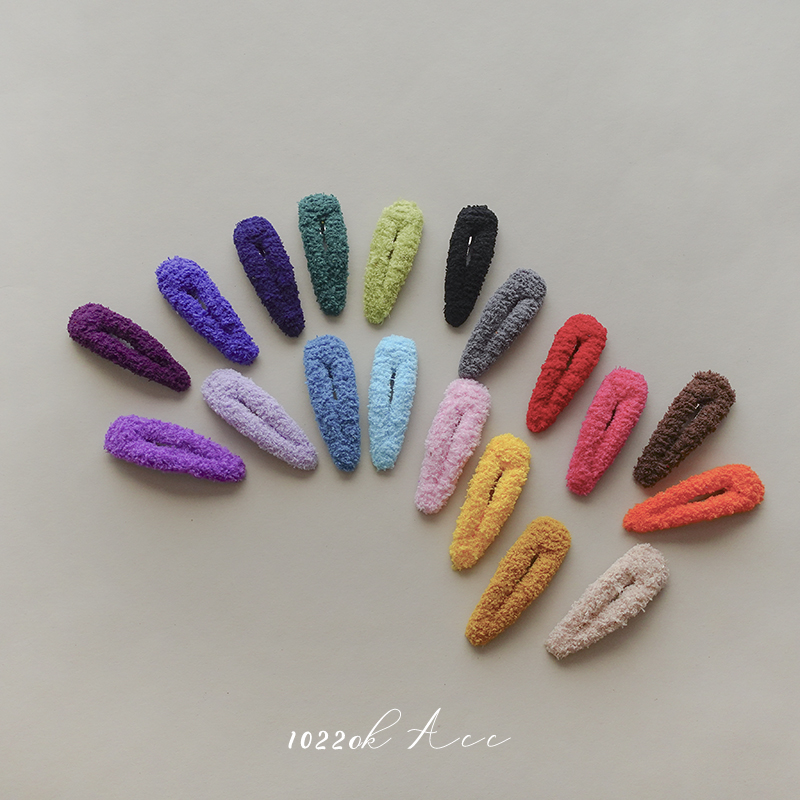 韩国进口珊瑚绒刘海夹毛茸茸发饰马卡龙三角可爱BB夹碎发发夹边夹