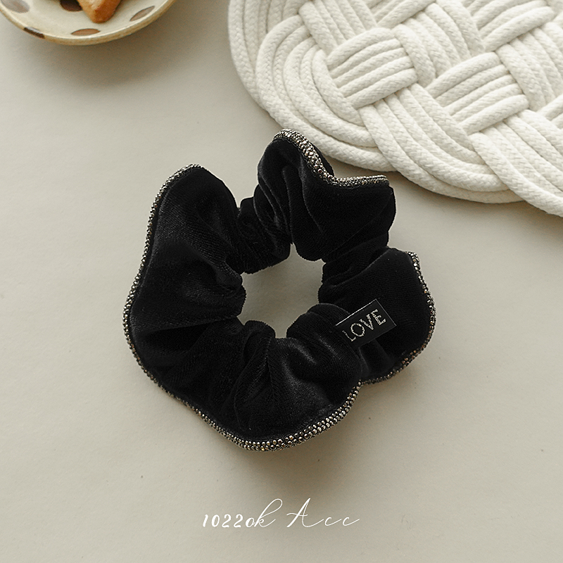 韩国进口丝绒砂糖钻大肠发圈