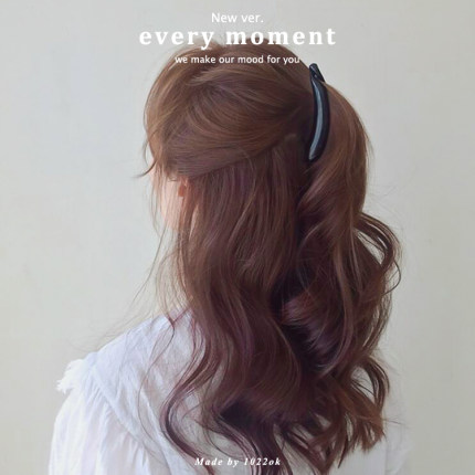 韩国代购夹子头饰防滑中号香蕉夹少发量马尾夹简约气质酒红色发夹