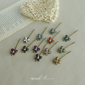 韩国代购 复古做旧怀旧金属一字夹蝴蝶水钻短发卡侧边夹碎发夹发饰