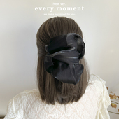 韩国代购 细闪黑色高级感大肠发圈女半透明韩式 氛围感夸张大号头绳