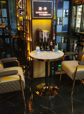 酒吧清吧桌椅组合咖啡西餐厅黑色皮沙发音乐吧休闲接待奶茶店卡座