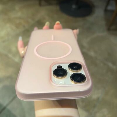 Sakura Pink MagSafe Frosted Case for iPhone, Shockproof, Anti-Fingerprint, Lens Protection