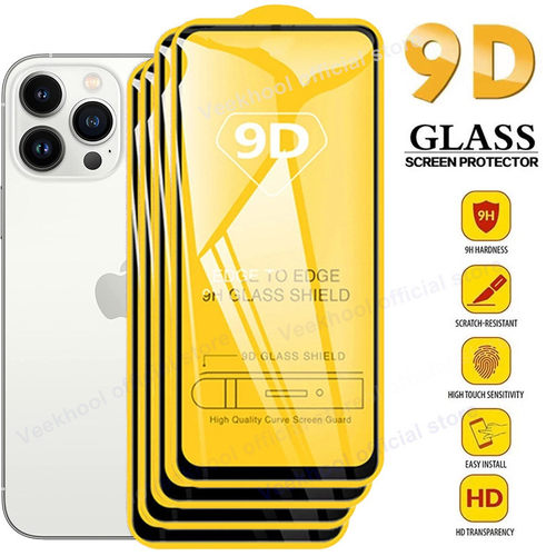 4PCS 9D Tempered Glass For iPhone 16 15 14 11 13 12 Pro Max Plus适用苹果16promaxplus钢化膜xr xs xsma