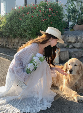 草编平顶帽子女夏海边沙滩遮阳防晒草帽法式赫本风拍照好看太阳帽