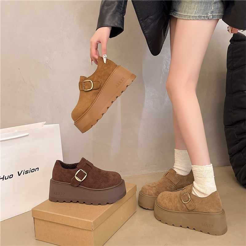 厚底勃肯鞋女冬加绒2025年网红爆款复古一脚蹬乐福鞋保暖毛毛棉鞋,女鞋,勃肯鞋/软木鞋,淘宝优惠券,粉丝福利购,淘宝优惠卷