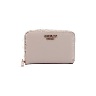 代购GUESS女士钱包收纳卡片便携设计防滑拉链多卡位浅色织物材质