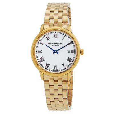 代购Raymond weil雷蒙威男士腕表日期计时夜光走时钢带金色防水