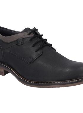 代购JOSEF SEIBEL男士皮鞋透气耐磨轻便舒适黑色系带圆头低帮