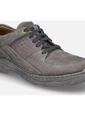 代购JOSEF SEIBEL男士休闲鞋透气软底轻便舒适灰色圆头平跟