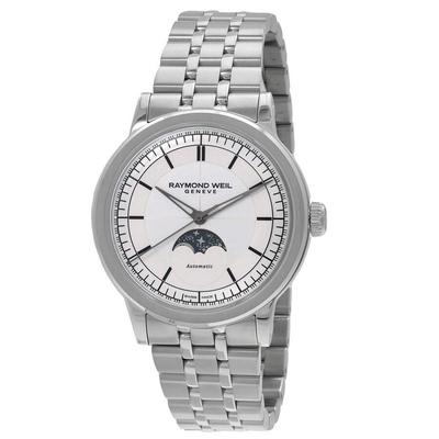 代购Raymond weil雷蒙威男士腕表月相日期计时夜光钢带银色自动