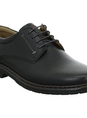 代购JOSEF SEIBEL男士正装皮鞋耐磨防滑轻便舒适黑色圆头系带