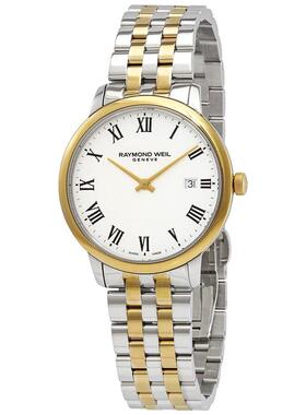 代购Raymond weil雷蒙威男士腕表日期防水夜光计时钢带双色钢壳