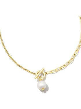 代购Kendra Scott女士项链优雅简约精致时尚金色白色珍珠