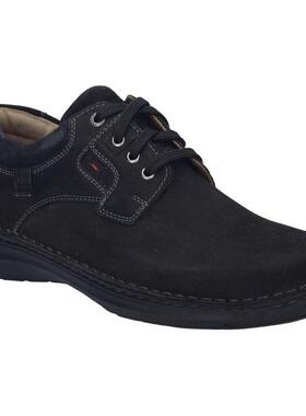 代购JOSEF SEIBEL男士休闲鞋透气软底轻便舒适黑色系带圆头低帮