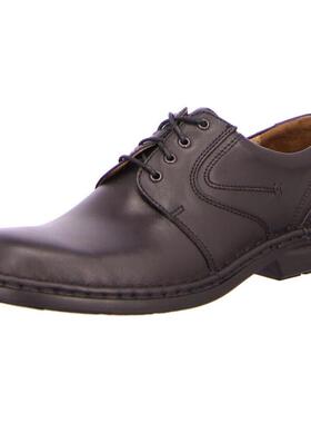 代购JOSEF SEIBEL男士皮鞋舒适耐磨防滑透气黑色系带圆头低帮