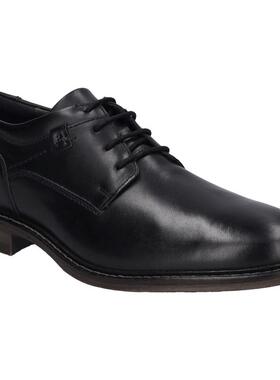 代购JOSEF SEIBEL男士正装鞋透气耐磨防滑轻便黑色系带圆头低帮