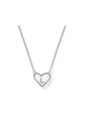 代购Kendra Scott女士项链简约优雅精致个性心形字母L银色可调节
