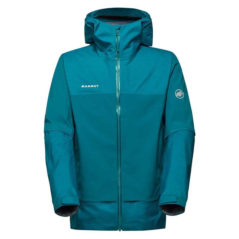代购Mammut猛犸象男士冲锋衣防水防风可压缩户外夹克连帽长款