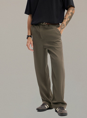 美式显高西裤25秋季新品老钱风简约垂感休闲口袋裤子男