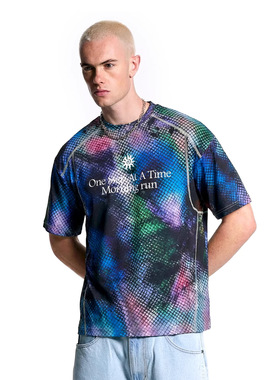 150G轻量扎染数码印运动短袖T恤26春夏新品美式复古上衣