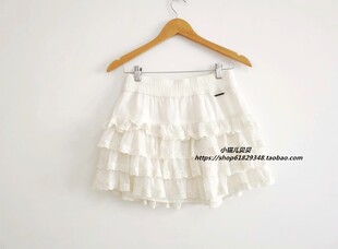 小猫儿美国代购AF白色雪纺蕾丝蛋糕裙 现货