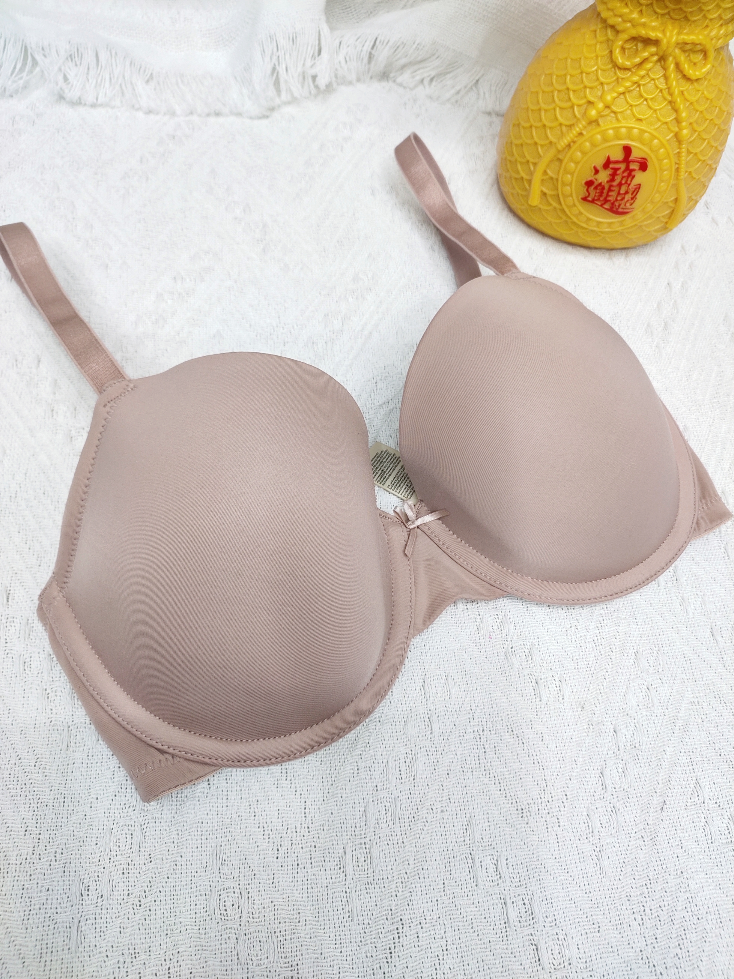 原单内衣薄模杯聚拢光面简约纯色双肩带文胸32/70E