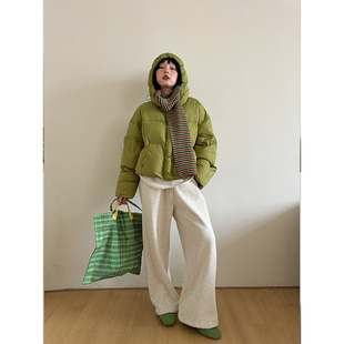 短款羽绒服女2025冬季新款连帽小个子显高加厚保暖白鸭绒面包服