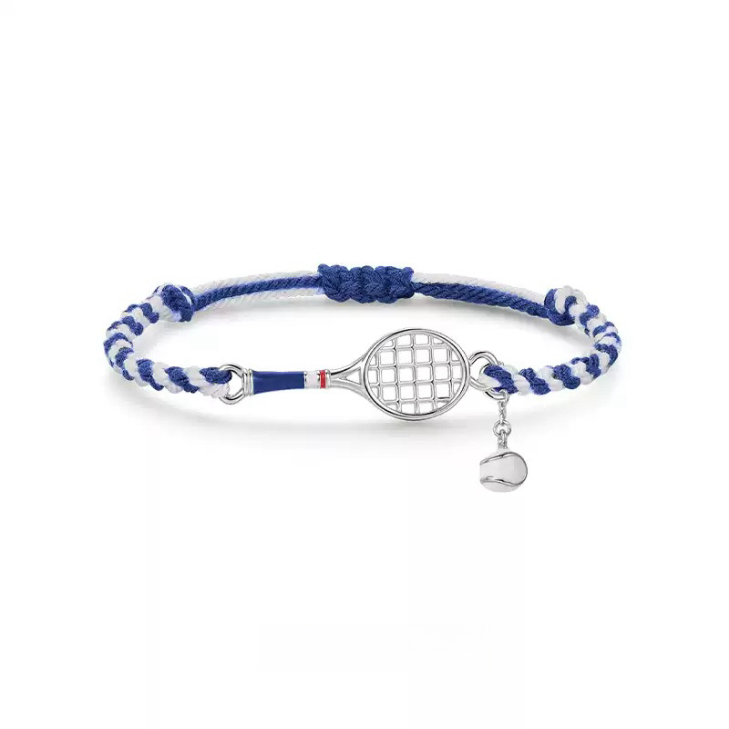 网球拍手绳编织时尚百搭男女同款轻奢小众设计情侣礼物运动风饰品