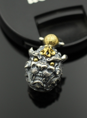 铜铃铛狮子复古瑞兽黄铜小挂件手摇铃铛声音超响清脆霸气小铃铛