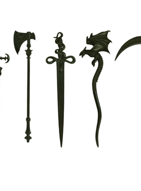 哥特风格暗黑风格斧头剑武士十字剑武器剑发夹发簪发钗女士头饰品