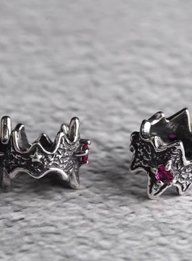 藏银镶钻夜王皇冠隔片文玩星月凤眼菩提百香籽荆棘王冠卡环配饰