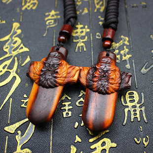 雷击桃木钟馗天然木雕饰品枣木吊坠随身挂件紫薇钥匙扣手工雕刻款