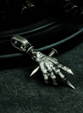 暗黑哥特恶魔之手钉子十字架吊坠