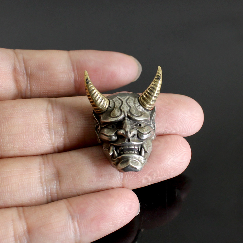 恶魔头白铜财布扣手工皮具钱包