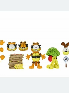 预定定金 NECA 54516 忍者神龟加菲猫和奥迪正版镭射金标可动人偶