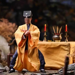 现货 Mountain Studio1/12 黄衣侠 一眉 道人 布衣 可动人偶