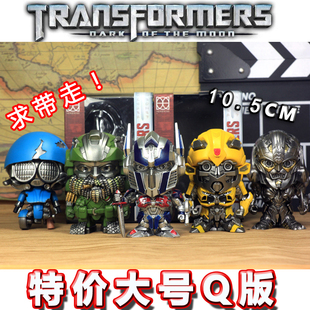 Q版孩之宝变形金刚5后的骑士擎天柱大黄蜂小摩托模型玩具摆件