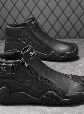 陆海丰百货商行男鞋飞行员休l闲鞋2025秋季新款中筒男士防滑运动