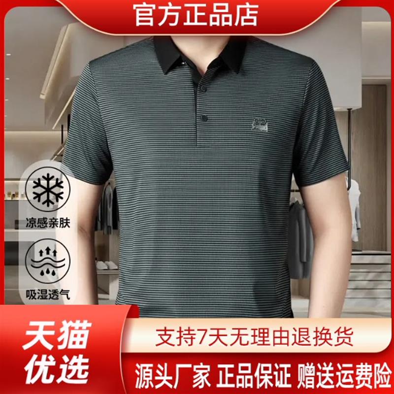 卡登鹿轻奢男士夏季翻领POLO衫短袖T恤中年休闲商务薄款修身半袖