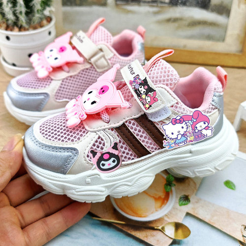 夏季网面网鞋透气运动鞋防滑软底卡通幼儿园女童鞋子老爹鞋宝宝鞋