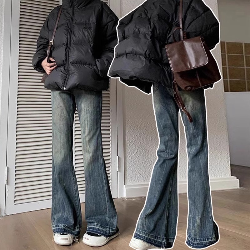 高品质女孩洋气春装弹力喇叭裤