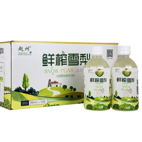 赵州鲜榨雪梨汁饮料350ml*15瓶/箱 鲜果榨汁果汁果肉饮料