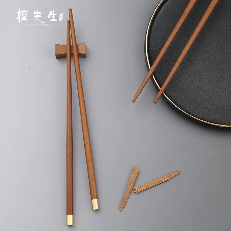 3中式家用实木筷子防滑无漆高档耐高温纯色木制快子