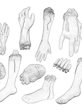 万圣节Halloween props layout stump trick toy hand footprints