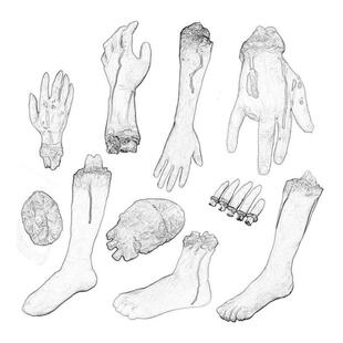 万圣节Halloween props layout stump trick toy hand footprints